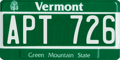 VT license plate APT726