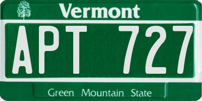 VT license plate APT727