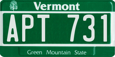 VT license plate APT731