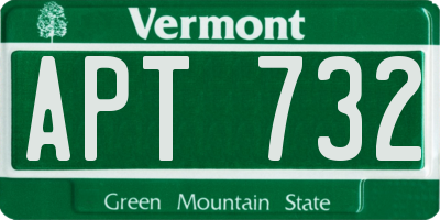 VT license plate APT732