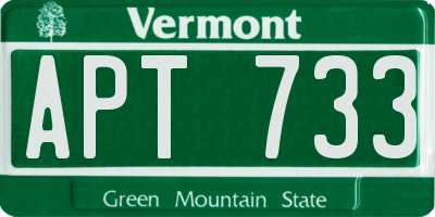 VT license plate APT733