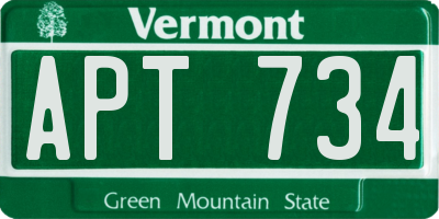 VT license plate APT734