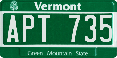 VT license plate APT735