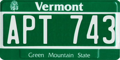 VT license plate APT743