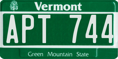 VT license plate APT744