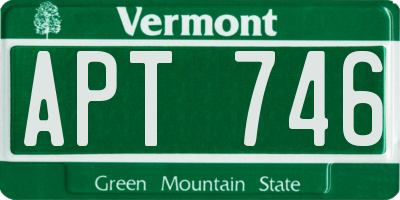 VT license plate APT746