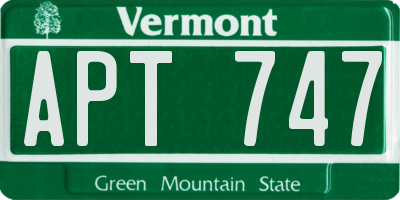 VT license plate APT747