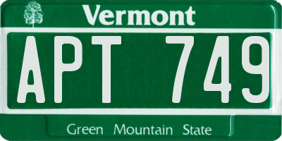 VT license plate APT749