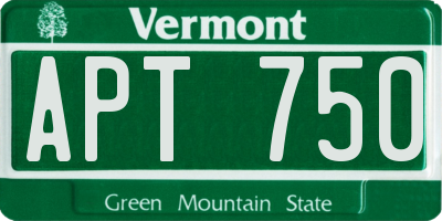 VT license plate APT750