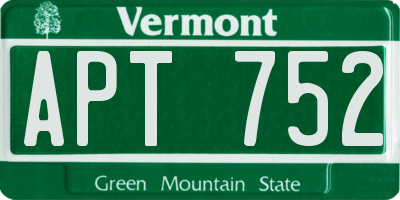 VT license plate APT752