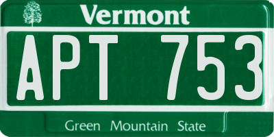 VT license plate APT753