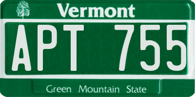 VT license plate APT755