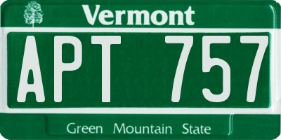 VT license plate APT757
