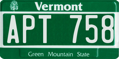 VT license plate APT758