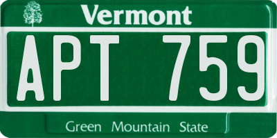 VT license plate APT759