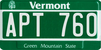 VT license plate APT760