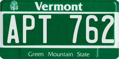 VT license plate APT762