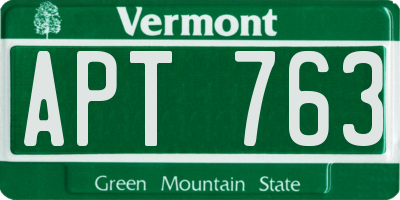 VT license plate APT763