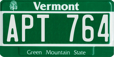 VT license plate APT764