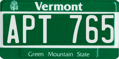 VT license plate APT765