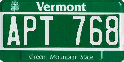VT license plate APT768