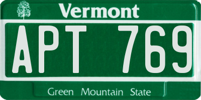 VT license plate APT769