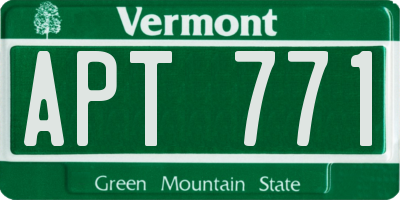 VT license plate APT771