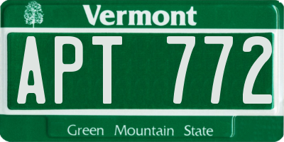VT license plate APT772