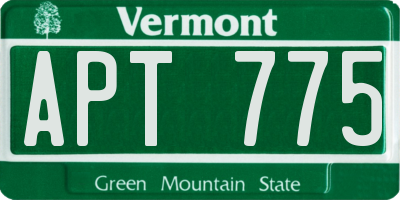 VT license plate APT775