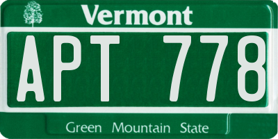 VT license plate APT778