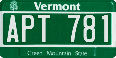 VT license plate APT781