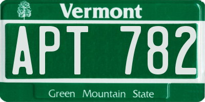 VT license plate APT782
