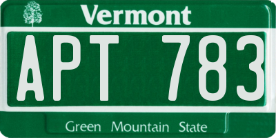 VT license plate APT783