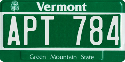 VT license plate APT784