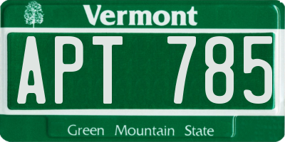 VT license plate APT785