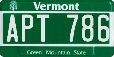 VT license plate APT786