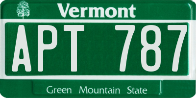 VT license plate APT787