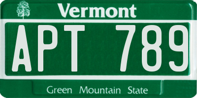 VT license plate APT789