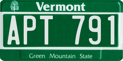 VT license plate APT791
