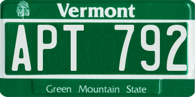 VT license plate APT792