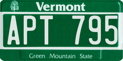 VT license plate APT795