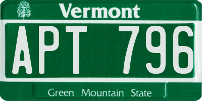 VT license plate APT796