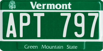 VT license plate APT797