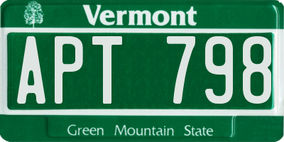 VT license plate APT798