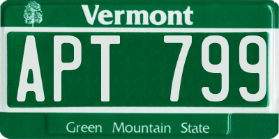 VT license plate APT799