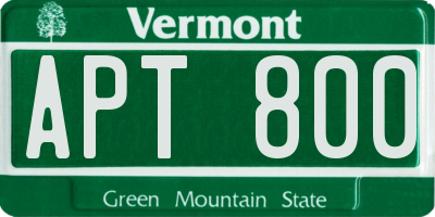 VT license plate APT800