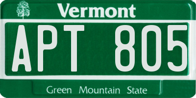VT license plate APT805