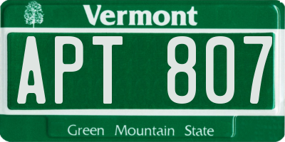VT license plate APT807