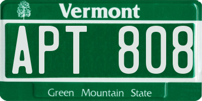 VT license plate APT808
