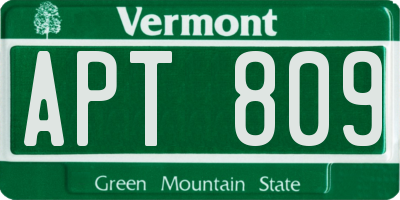 VT license plate APT809
